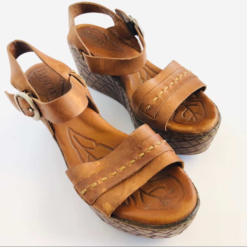 Born Platform Leather Sandals - Womens 8